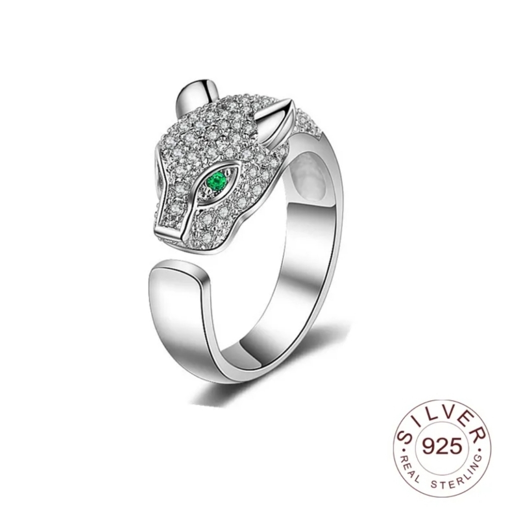 925 Sterling Silver Leopard Ring